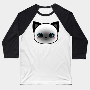 Cute Blue Eyes Simese Cat Baseball T-Shirt